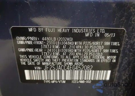 2014 Subaru Forester 2.5I Premium z USA, uszkodzony, nr VIN JF2SJACC4EG452082